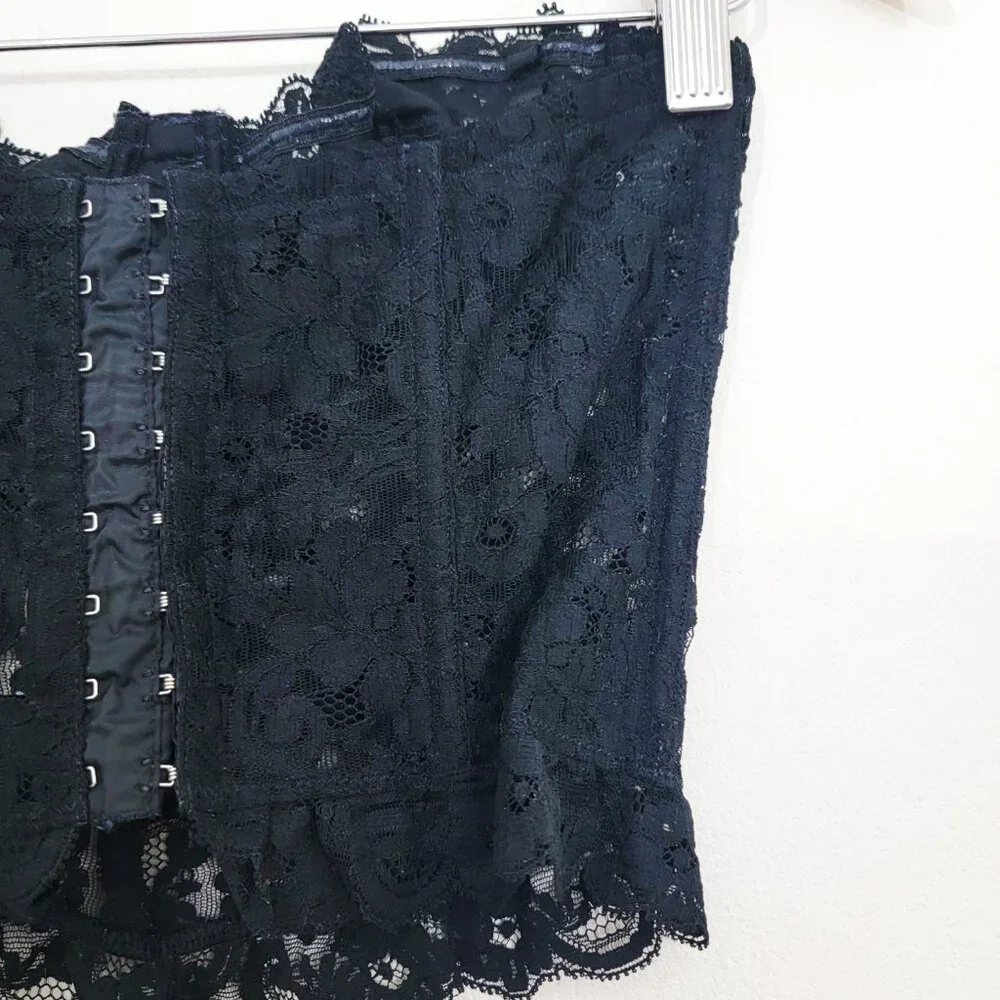 Vintage 90s La Perla Black Lace Bow Bustier Corset Top XS - Picture 6 of 7